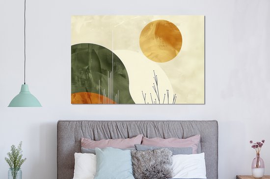 Décoration murale Métal - Peinture Aluminium Industriel - Abstrait - Paysage - Soleil - Art - 150x100 cm - Dibond - Photo sur aluminium - Décoration murale industrielle - Pour le salon/chambre