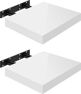 Zwevende Wandplanken - Witte Wandplankenset - Hoekplank - Milieuvriendelijk materiaal - 25/30/40/50/60/70/80/90/100/110/120cm - Draagvermogen 15kg