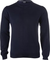 OLYMP modern fit trui wol - O-hals - marine blauw - Maat: XL