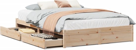 vidaXL - Bedframe - zonder - matras - massief - grenenhout - 120x200 - cm