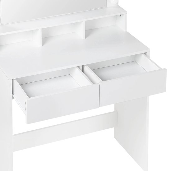 Coiffeuse SteeFly® avec Siècle des Lumières LED réglable - Table de Maquillage - Avec miroir et 2 tiroirs - Table cosmétique moderne - Port USB