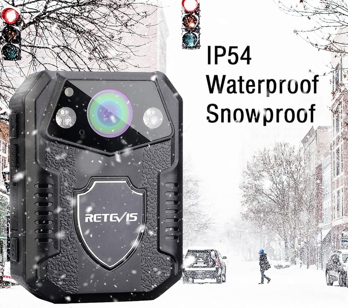1440P HD politie bodycam, 64GB bodycam met audio- en video-opname, ingebouwde 2850mAh-batterij, 2,0-inch LCD-scherm, infrarood nachtzicht, waterdichte persoonlijke bodycam voor wetshandhaving | NL