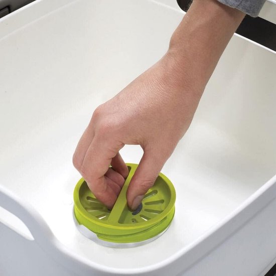 Afwasbak met handgrepen en afvoerplug - 9 liter - wit - groen van Brabantia — afbeelding 4