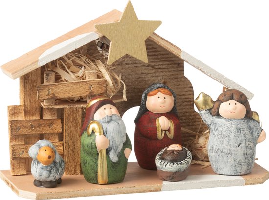 CHUANGLI Kerststal voor Kerstmis Indoor - Kerststal met LED-verlichting Kerststal Indoor met