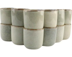 OTIX Espresso Kopjes - Set van 12 - 80ml - Mokken - Aardewerk - BEECH
