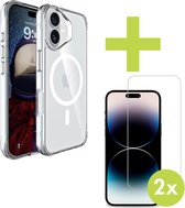 imoshion Coque adaptée pour iPhone 16 avec protection d'écran Duopack en Glas trempé - imoshion Rugged Air adaptée à la coque MagSafe - Transparent