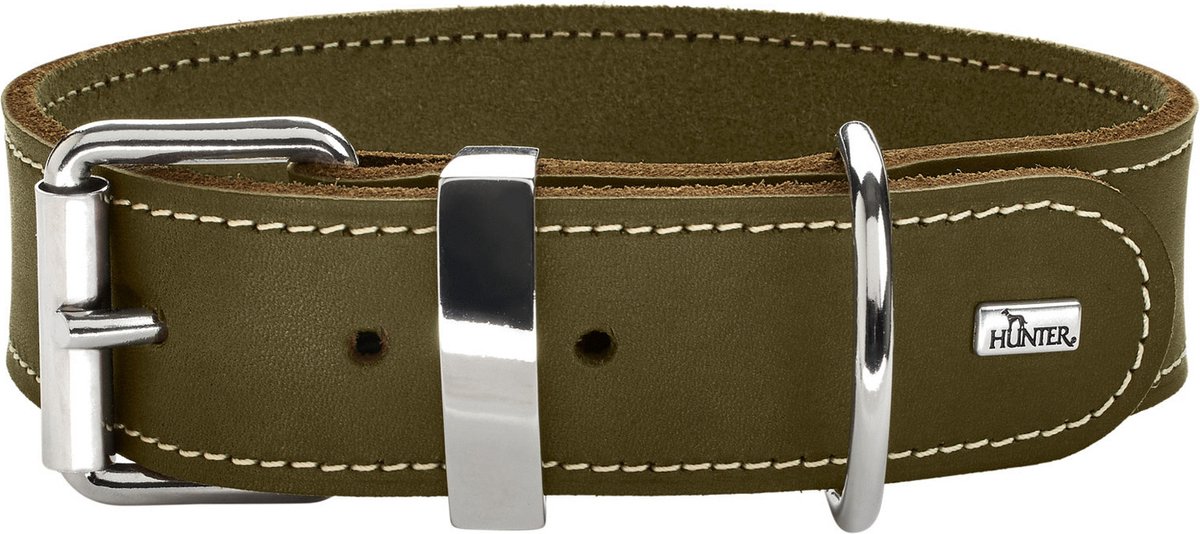 Hunter Halsband Aalborg Special Olijfgroen - Hondenhalsband - 50 cm