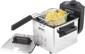 Bol.com Elektrische friteuse 1000 W - 12 liter inhoud - Roestvrijstalen mand - Temperatuur tot 190 °C - Frituren friet vlees vis aanbieding