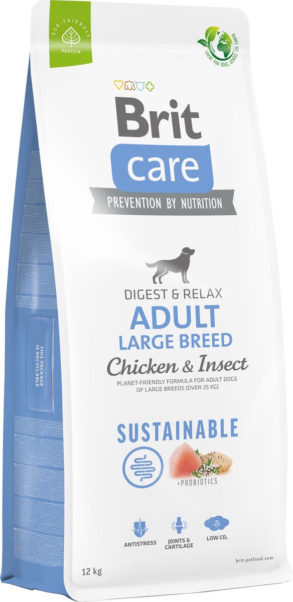 Brit Brit Care Sustainable Adult Large Breed Digest & Relax Kip - Hondenvoer - 12 kg