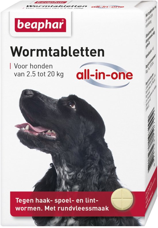 Beaphar All-in-one Ontworming Tabletten Hond 2,5 - 20 kg - 2 tabletten