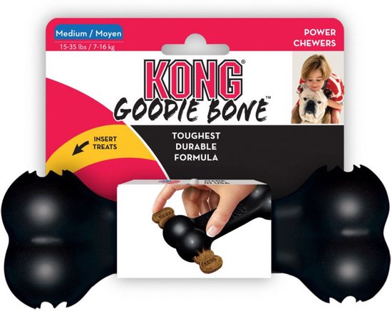 Kong Extreme Goodie Bone - Honden Speelgoed - Zwart - 18 cm - M