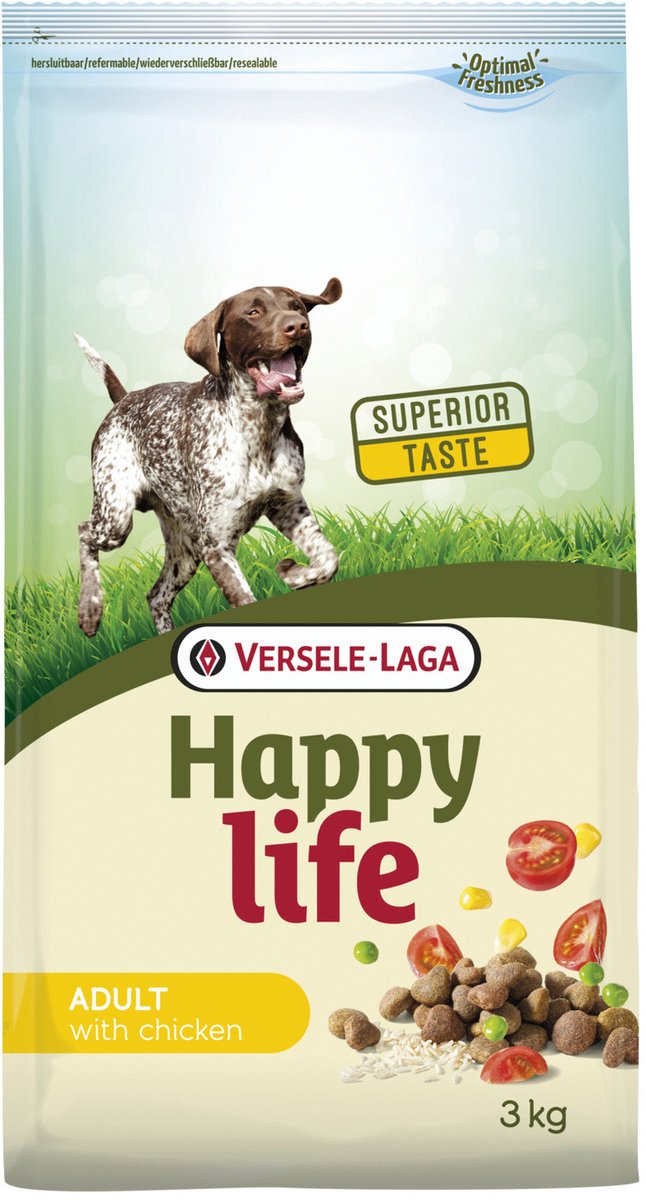 Happy Life Adult Kip - Hondenvoer - 3 kg