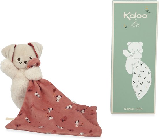 Kaloo Carre Douceur - Knuffeldoekje Hond Steenrood - Pluche Hond Met Vierkant Dekbedje - Bestaat Voor 95% Uit Gerecycled Materiaal - In Een Mooie Geschenkdoos van Kaloo — afbeelding 2