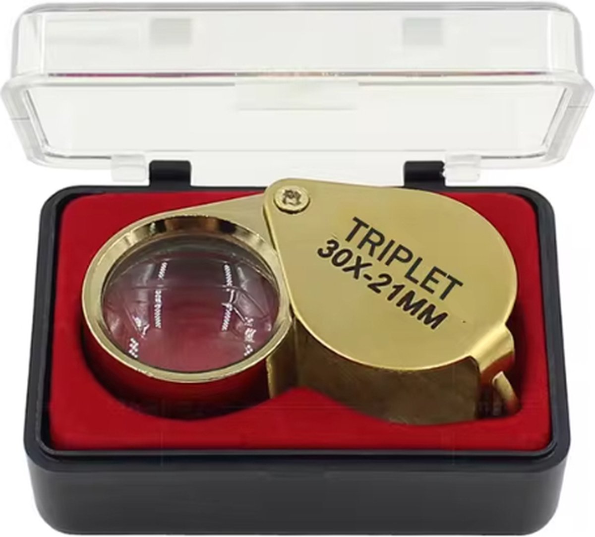 Scoby - Juweliersloep - Diamantloep - Triplet - Jewelers Loupe - Zakformaat - 30x21 MM - Mat Goud