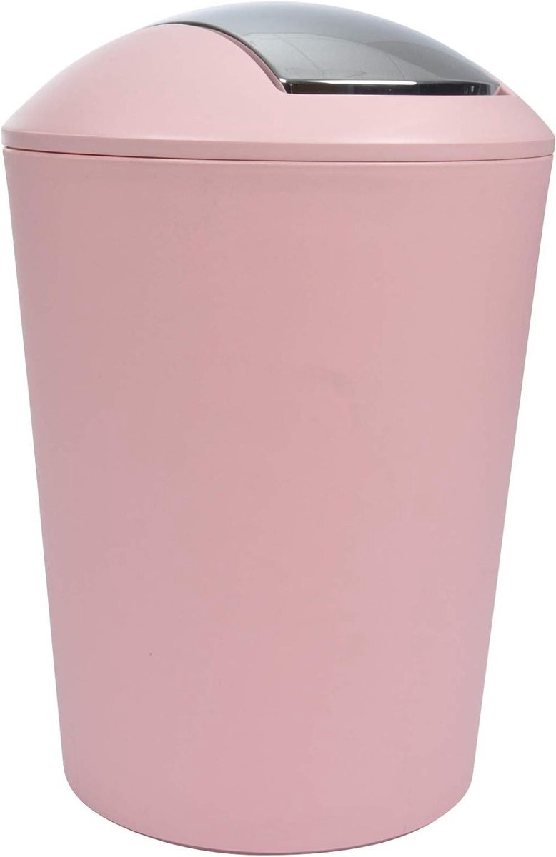 Goedkoopste Prullenbak 56 liter Rose Poudré - Schommelbak met deksel