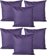 Collection Anna Coussins décoratifs d'extérieur ou de jardin - 6x - violet - 45 x 45 cm - intérieur/extérieur - coussins d'assise banc de jardin