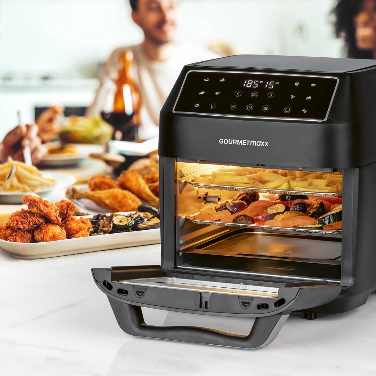 GOURMETmaxx Heteluchtoven Digitaal 12l - Zwart – foto 6
