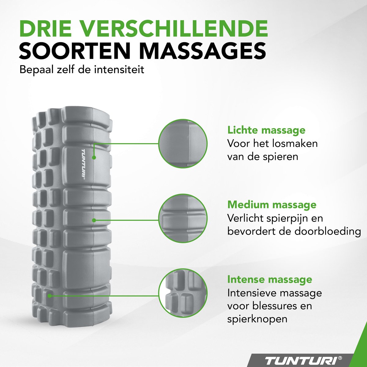 Tunturi Yoga Grid Foam Roller - Massage Roller - Grijs thumbnail 3