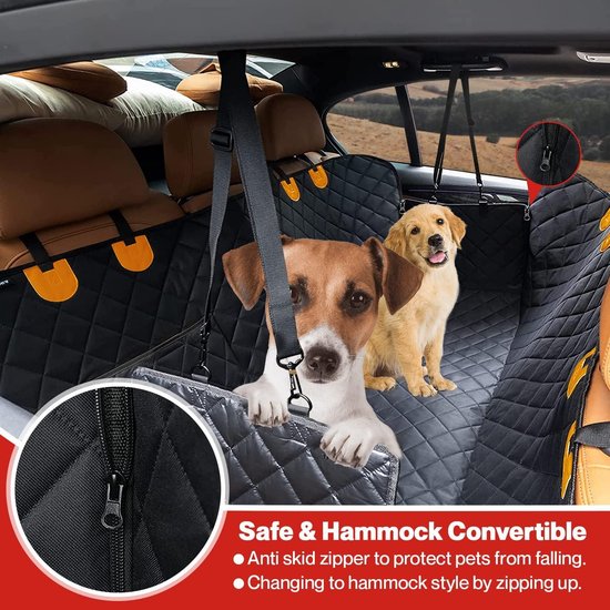 Autostoelhoes waterdicht en krasbestendig - voor honden - antislip - reizen met huisdier - haarverwijderaar - huisdieren - 2 veiligheidsgordels van Topmast — afbeelding 3