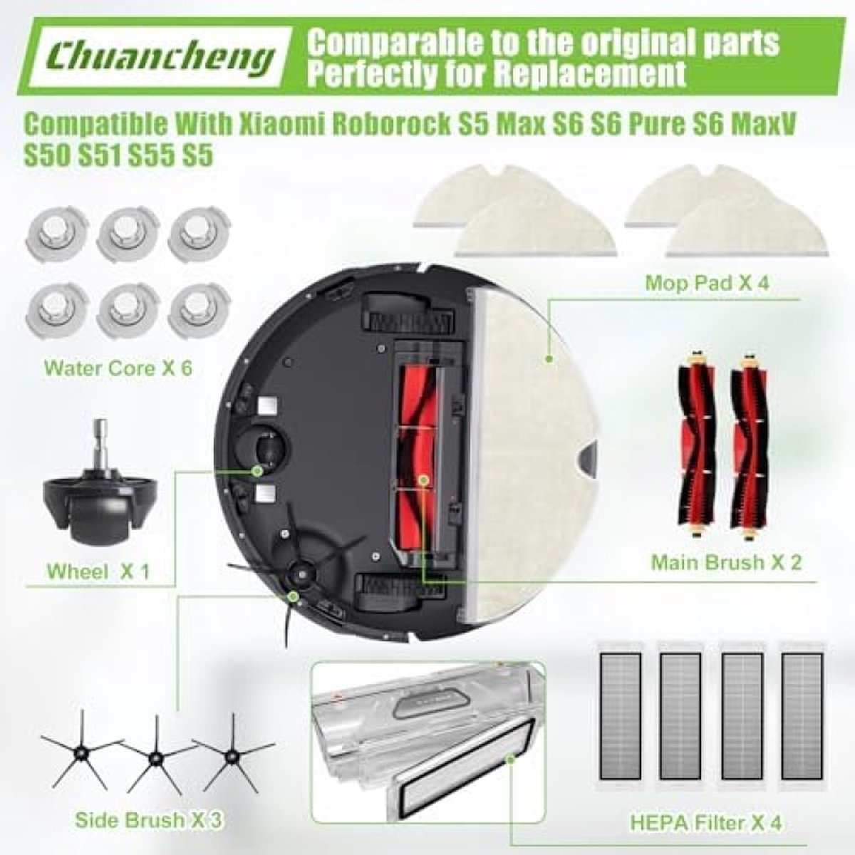 Piezas de reputo para Xiaomi Roborock S6, S60, S65, S5 MAX, S6, MAXV
