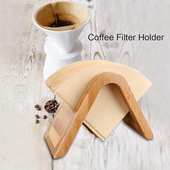 Opslag Koffiefilters - Houten Koffiefilterhouder Met Deksel Voor Op Het Aanrecht Decoratieve Koffiefiltercontainer Organizer