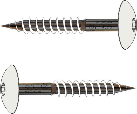 HPL-gevelschroeven 5,5x35 Mm – Roestvrij Staal A4, RAL9010 Zuiver Wit, T20 Torx, Set Van 50