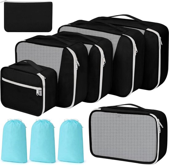 Cipway Compressie verpakking kubussen set, ultralichte reiskubusorganisatoren voor handbagage bagage, koffer en rugzak reisbenodigdheden, Wit, 5PCS Cipway Compressie verpakking kubussen set, ultralichte reiskubusorganisatoren voor handbagage bagage, koffer en rugzak reisbenodigdheden, Wit, 5PCS