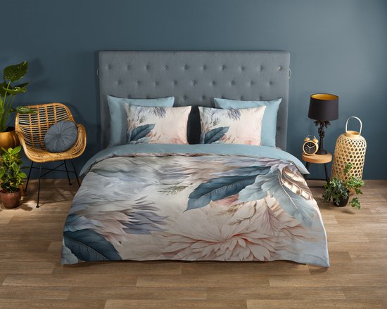 Good Morning Housse de couette "plumes et feuilles" - Multi - (240x200/220 cm) - Katoen