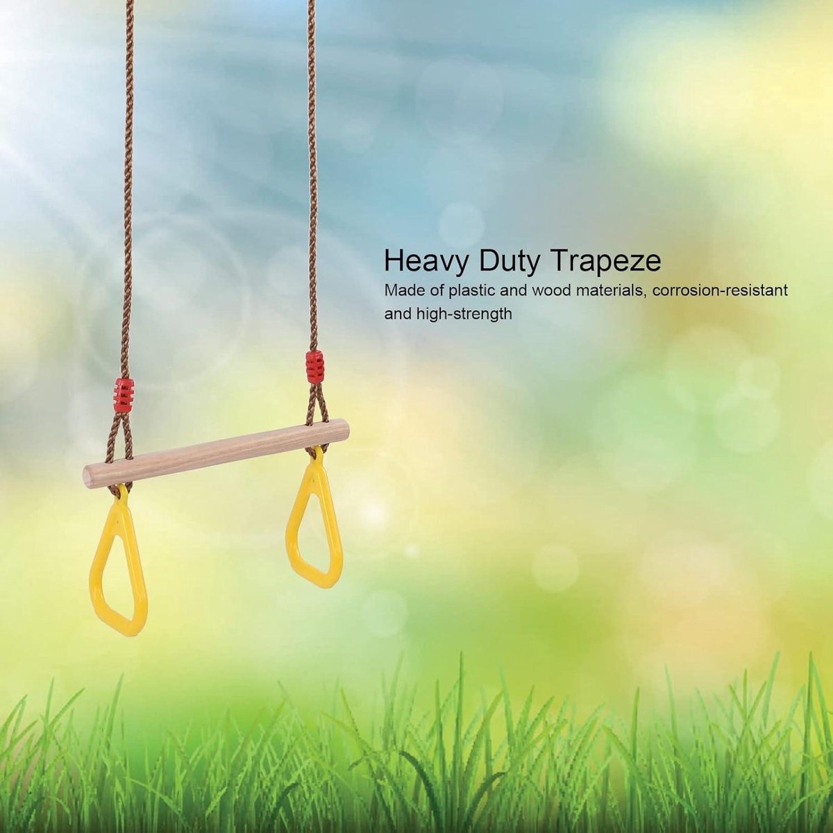 Zware Houten Trapeze Stok Kinderen Swing Bar Ring Hoge Sterkte Tuin Binnenplaats Trapeze Kinderen Swing Tieners Entertainment Zware Trapeze