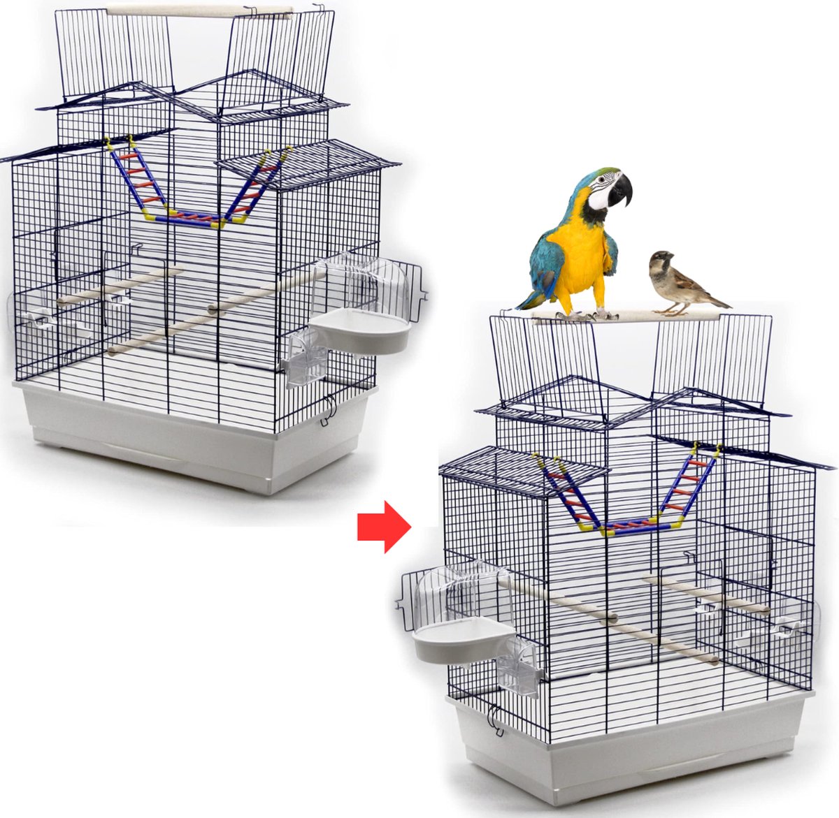 MKSS® Vogelkooi - Papegaaienkooi - Vogelkooien voor Binnen - Donker Blauw