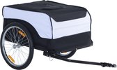 HOMCOM fietskar - max. 40 kg - verwijderbare kap - wit/zwart