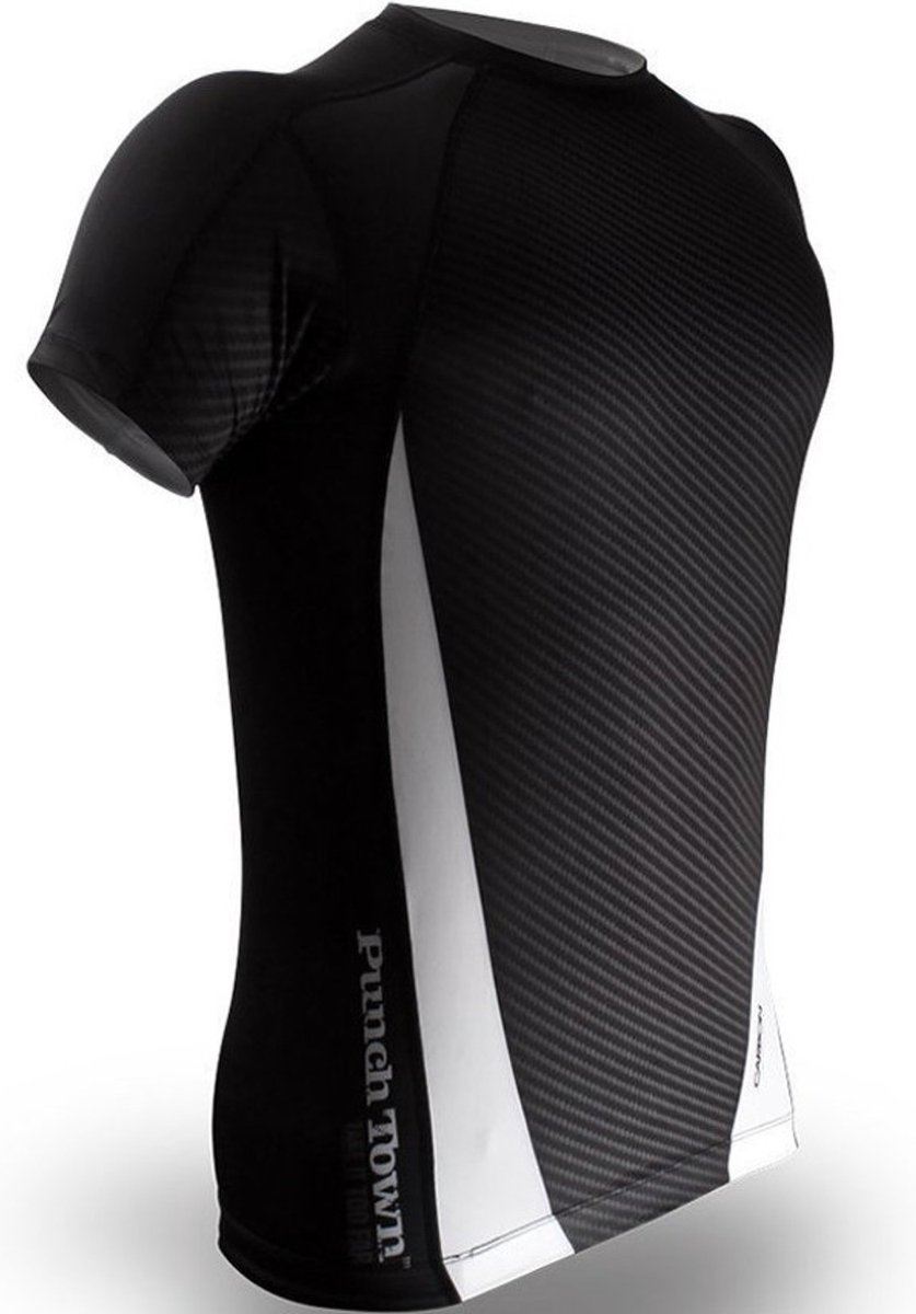 PunchTown Rash Guard Dark Carbon Korte Mouwen Zwart - L