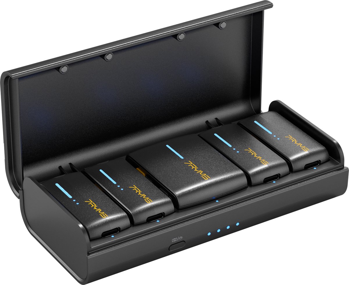 7RYMS iRay DW40 Draadloze microfoon set voor smartphone en camera - Met 4 zenders - Zwart