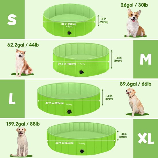 Groot Opvouwbaar Kinderbad – 160x45 Cm, Niet Opblaasbaar, Met Ring En 20 Ballen, Voor Tuin, Hond Of Ballenbak