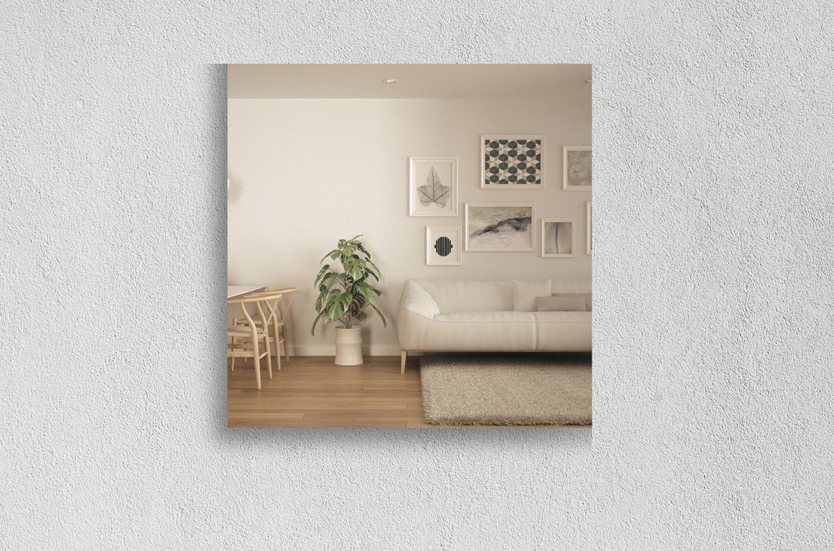 Muurspiegel vierkant - 500 x 500 mm - Brons - Met spiegellijm - In Nederland Geproduceerd - Top Kwaliteit Wandspiegel Zonder Lijst