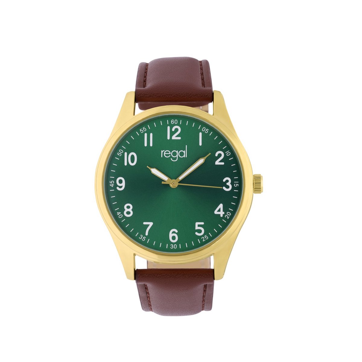 Lucardi Heren Regal Heren Horloge Zwart PU leer - Horloge - PU leer - Zwart - 40 mm