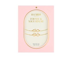 Lucardi Dames Stalen goldplated armbanden Moeder/Dochter infinity - Armband - Staal - Goudkleurig - 20 cm Lucardi Dames Stalen goldplated armbanden Moeder/Dochter infinity - Armband - Staal - Goudkleurig - 20 cm