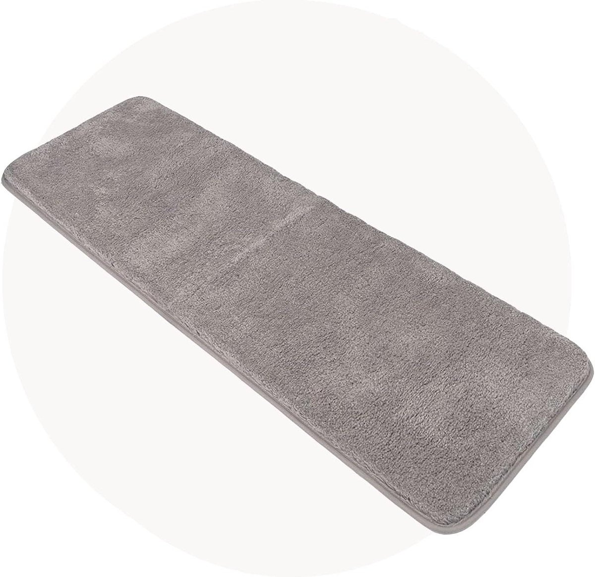 Antislip waterabsorberend badmat tapijt - vloermat voor badkamer - zacht pluche Shaggy microvezel badtapijt - lichtgrijs - 50 x 150 cm