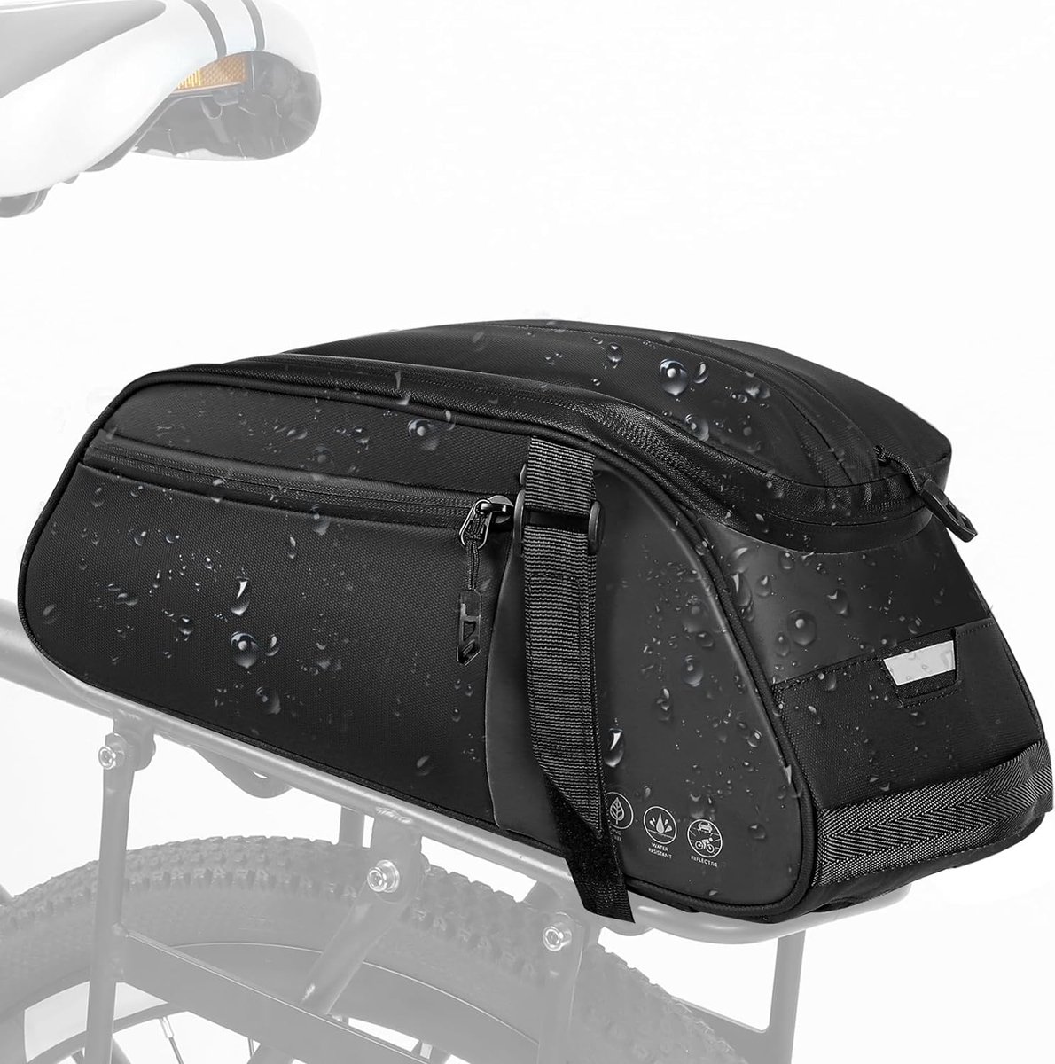 Bagagedragertas 8L Volume, Fietstassen voor Bagagedrager met Regenhoes, 3-in-1 Bagagedragertassen, Fietstas Bagagedrager Afmetingen 38 x 16 x 15 cm (Bagagedragertas - 8L)