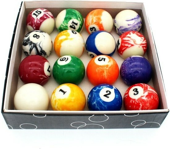 Foto: Pegasi poolballen set marmer 57 2 mm fenolhars gepolijste pool ballen biljart ballen marmeren design biljartballen