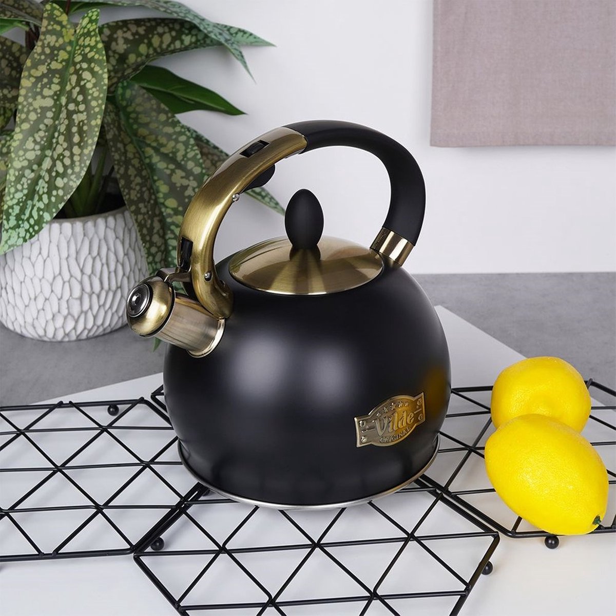 Fluitketel Edelstaal Zwart 3 l - Waterketel met Fluitje - Waterkoker — afbeelding 4