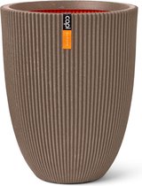 Capi Europe - Vaas elegant laag Groove NL - 34x46 - Warm taupe - Bloempot voor binnen en buiten - Levenslang garantie - Breukbestendig - 100% Recyclebaar - CO2 Neutraal geproduceerd - KGVWT782