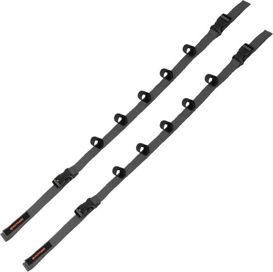 Vehicle Fishing Rod Rack Holder Straps - Adjustable 30-54 Inches - Horizontal Car Roof Fishing Pole Storage - 5 Rods Capacity - SUV Truck Van - Gray van SERMAN BRANDS — afbeelding 5