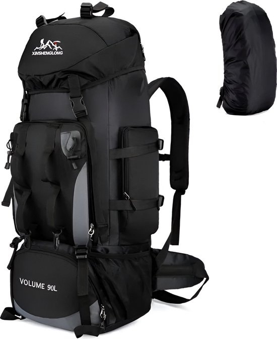 CarryQuest® - 90L - Backpacks - Backpack - Hiking backpack - Wandelrugzak - Waterdichte - Wandelen - Camping - Rugzak - Regenhoes - Zwart - Outdoor - Klimmen - Trekking - Heren - Dames - 90 Liter - Backpack Organizer