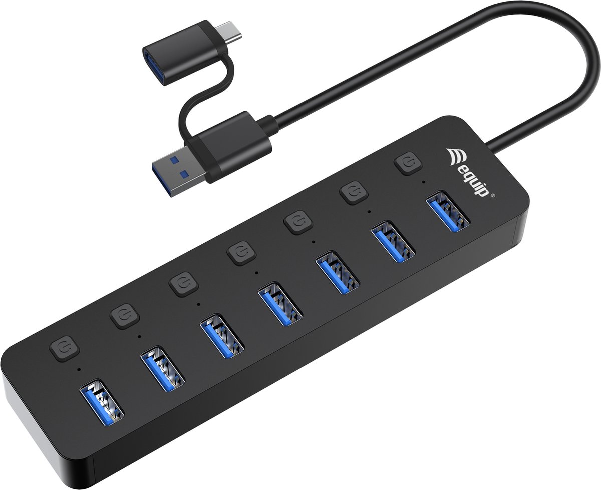 Equip 128965 interface hub USB 3.2 Gen 1 (3.1 Gen 1) Type-A 5000 Mbit/s Zwart