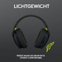 Casque G435 noir léger avec bandeau en tissu et accents vert lime.