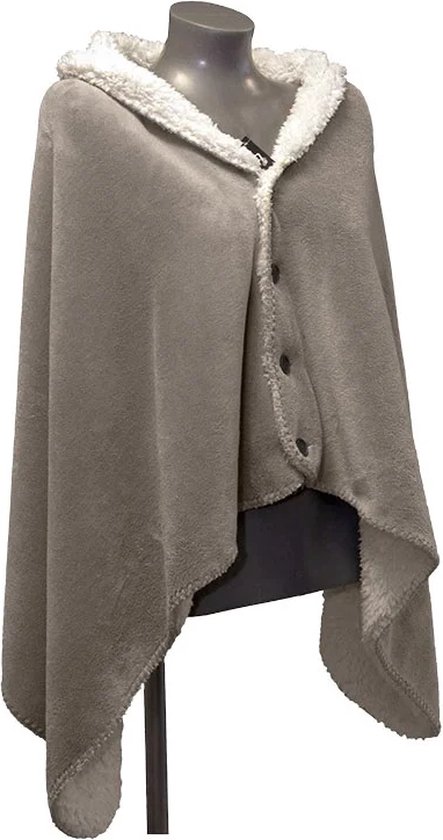 Unique Living - Cape Polaire NOX 75x150 Cm - Plaid Doux Et Veste Avec Boutons - Plusieurs Coloris