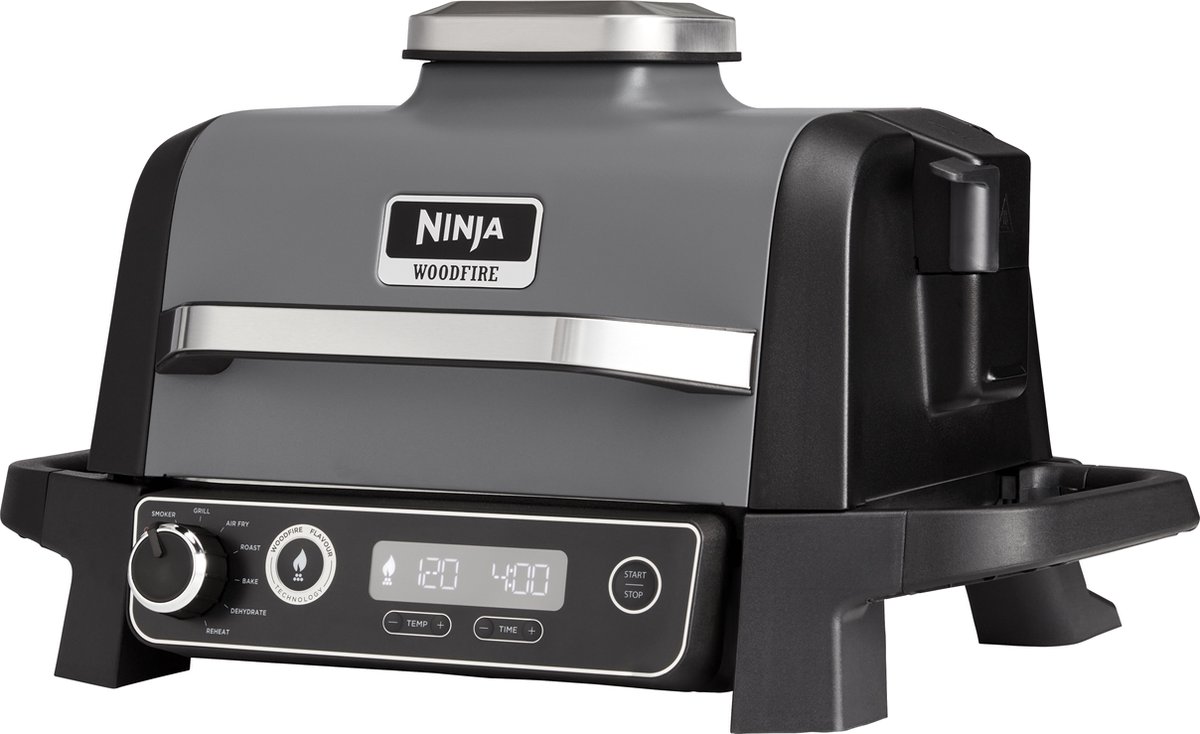 Ninja Woodfire Elektrische Buiten BBQ Grill en Smoker - AirFryer Functies - Barbecue - Outdoor - OG701EU