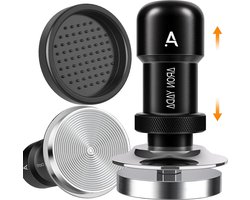 Koffie tamper 583 mm - dubbele veer - 105 kg aandrukkracht - 304 roestvrijstalen basis - zeefhouder 58 mm