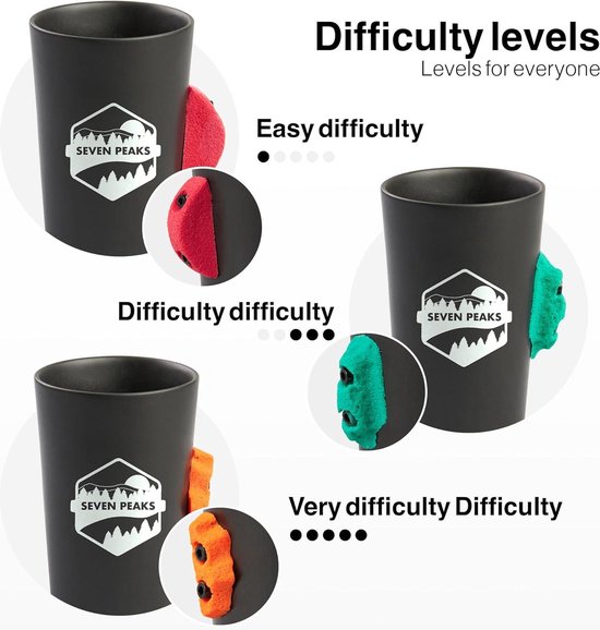 Real Climbing Holds Adventure Mug - Ceramic Cup with Climber Gift - Microwave Safe Water Resistant - Orange 9c — afbeelding 5